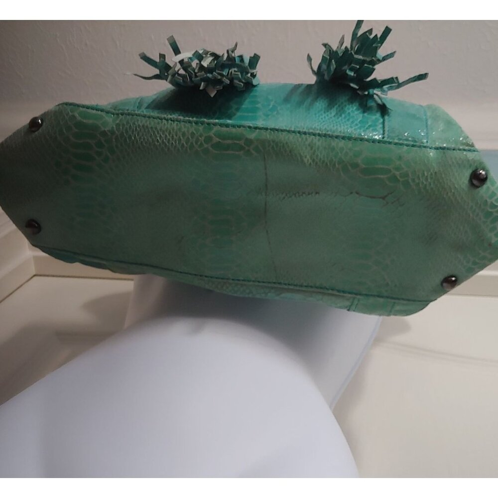 Carlos Falchi Green Shoulder Bag Soft Unstructured Design - Picture 7 of 16